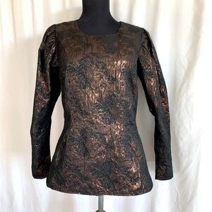 Second Female Bronze Black Jacquard Top - Size Medium